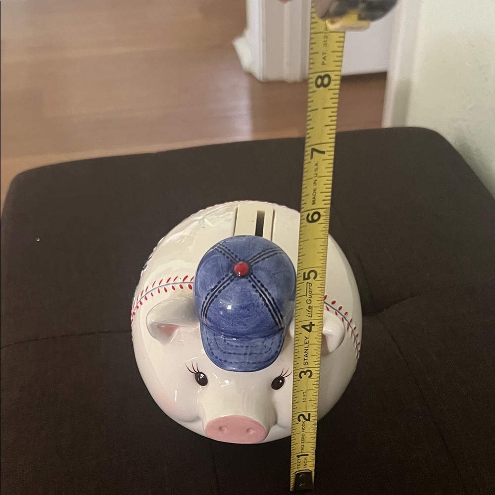 # 1006**Baseball Piggy Bank with Blue Cap - Picture 9 of 13